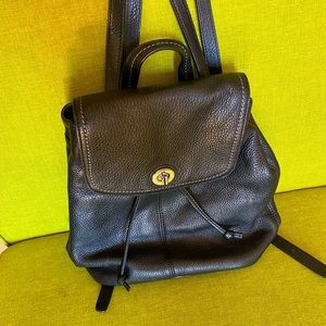 Coach black leather backpack purse